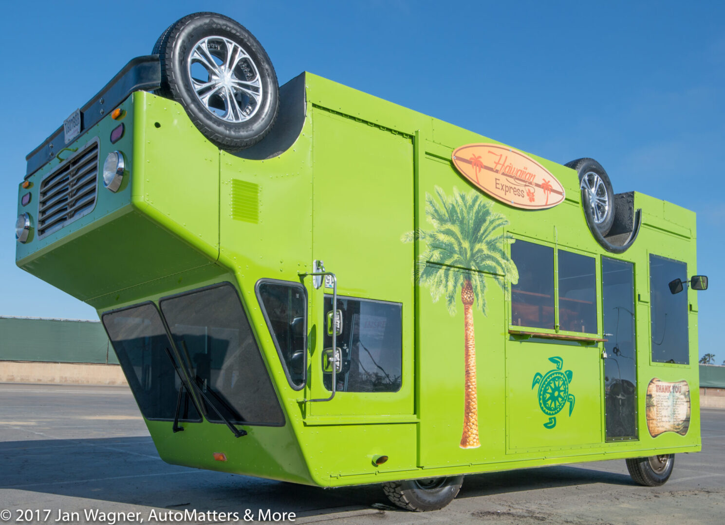 Hawaiian Express upside down food truck, in support of MADD. Conceived by Joe Wavra, CFO, The HVAC Exchange in Chula Vista, CA.