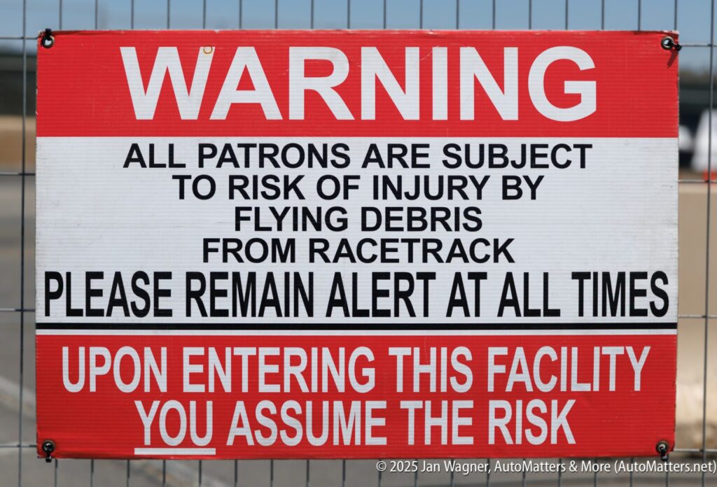 A red and white warning sign.